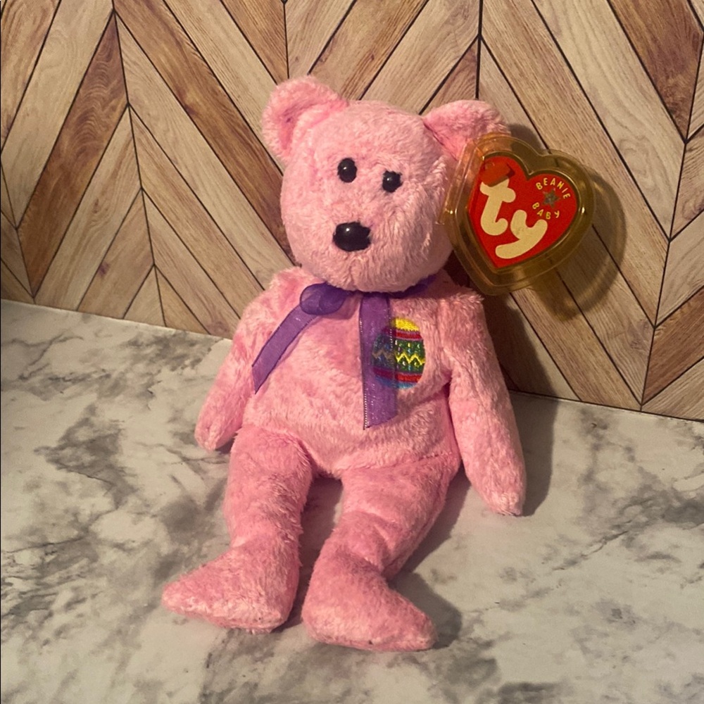 Eggs Ty Pink Teddy Bear Plush Toy Easter